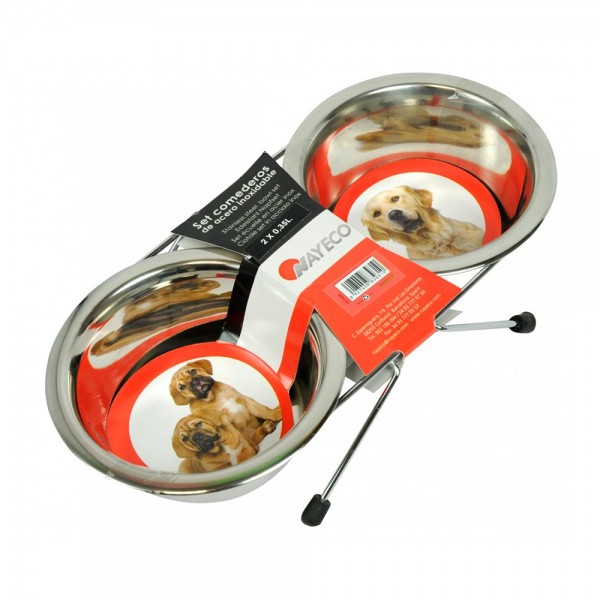 Set comederos acero inoxidable 2 x 0,35 l