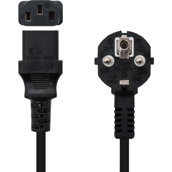Nanocable cable alim. cpu, cee7/m-c13/h, negro, 5m